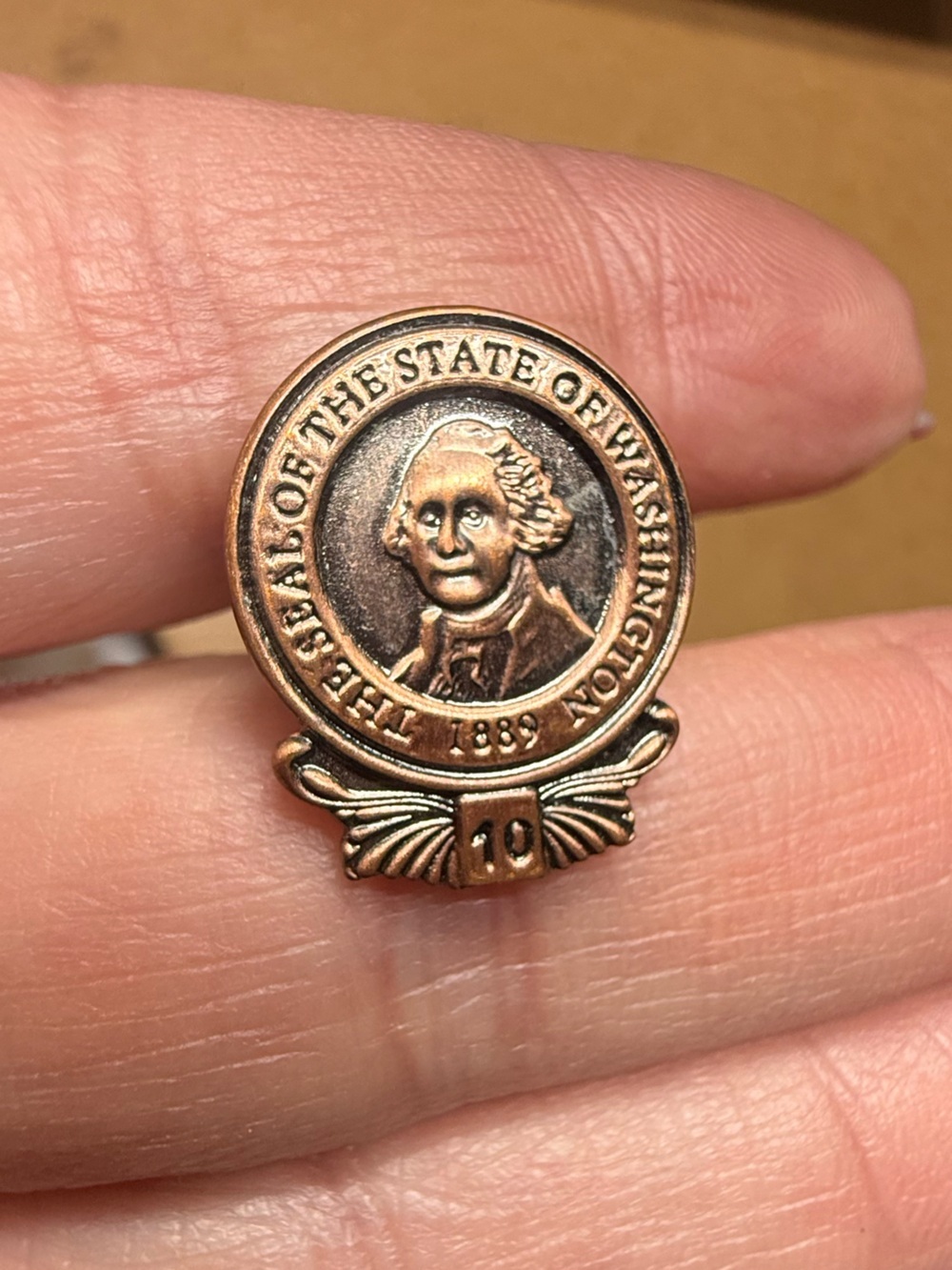 Vintage State of Washington 1889 Commemorative Lapel Pin